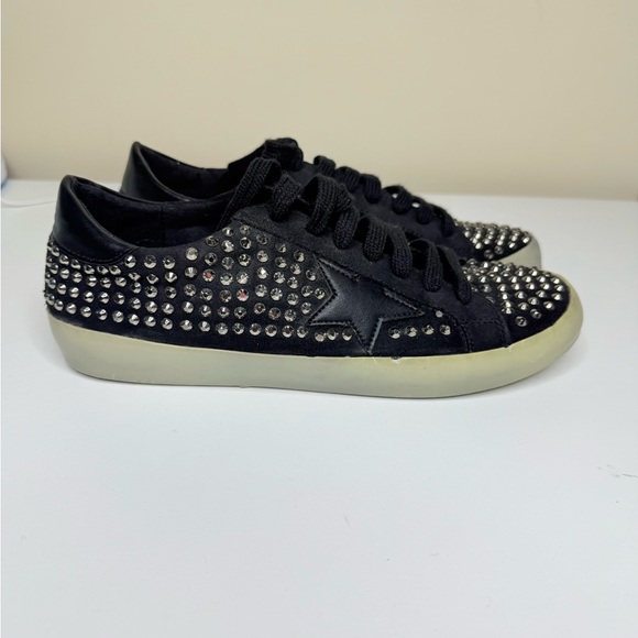 Black star Studded rockstar Women's Sneakers - Picture 6 of 10